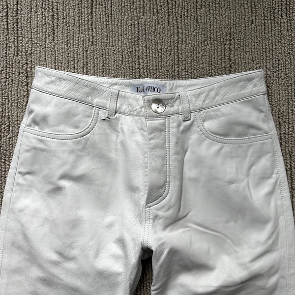 THE ATTICO Incredible Slimming Luxe White Leather Pants Sz 38 - Picture 2 of 9